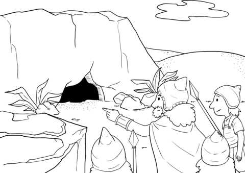 Saul Goes To The Cave Coloring Page